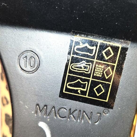 Mackin J Cheetah Print 10 Platform Chelsea Women's Boots 4 Inch Heel Shoes - Picture 6 of 8